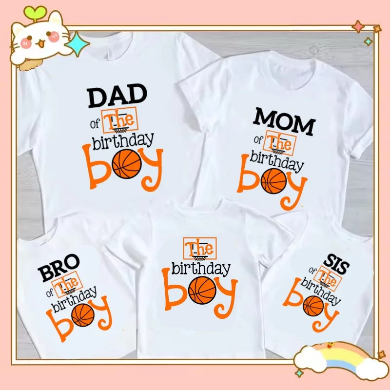 

Basketball Boy Birthday Party Family TShirts Personalized Ball Party Matching T Shirts My Kids Baller Shirts T-Shirts