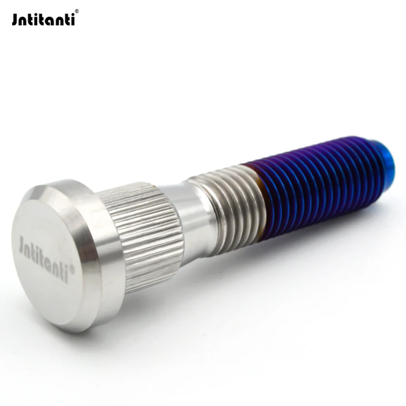 Jntitanti Gr5 التيتانيوم Ti-6Al-4V عجلة سبلاين مسمار M14x1.5mm لعجلات فورد موستانج #4