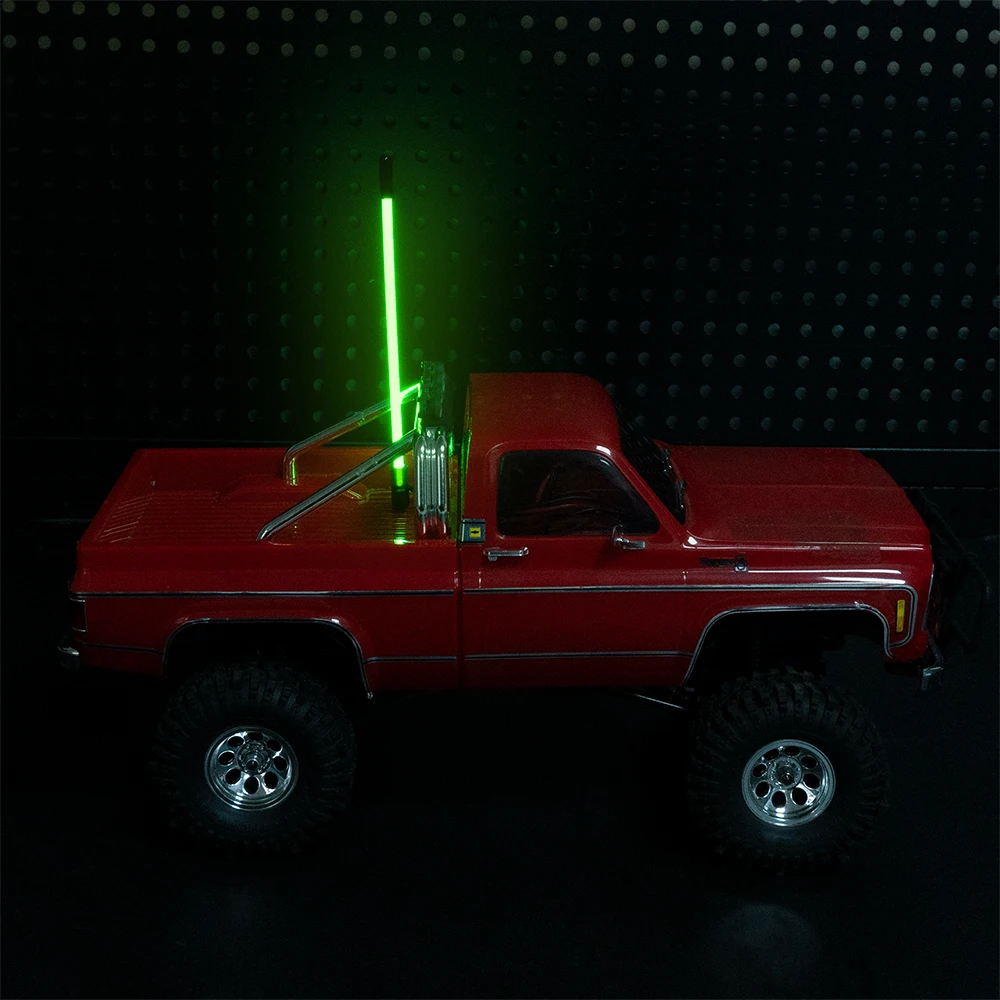 YEAHRUN 1세트 시뮬레이션 발광 깃대 LED 라이트 1/18 1/24 RC 크롤러 자동차 업그레이드 부품 장식 액세서리