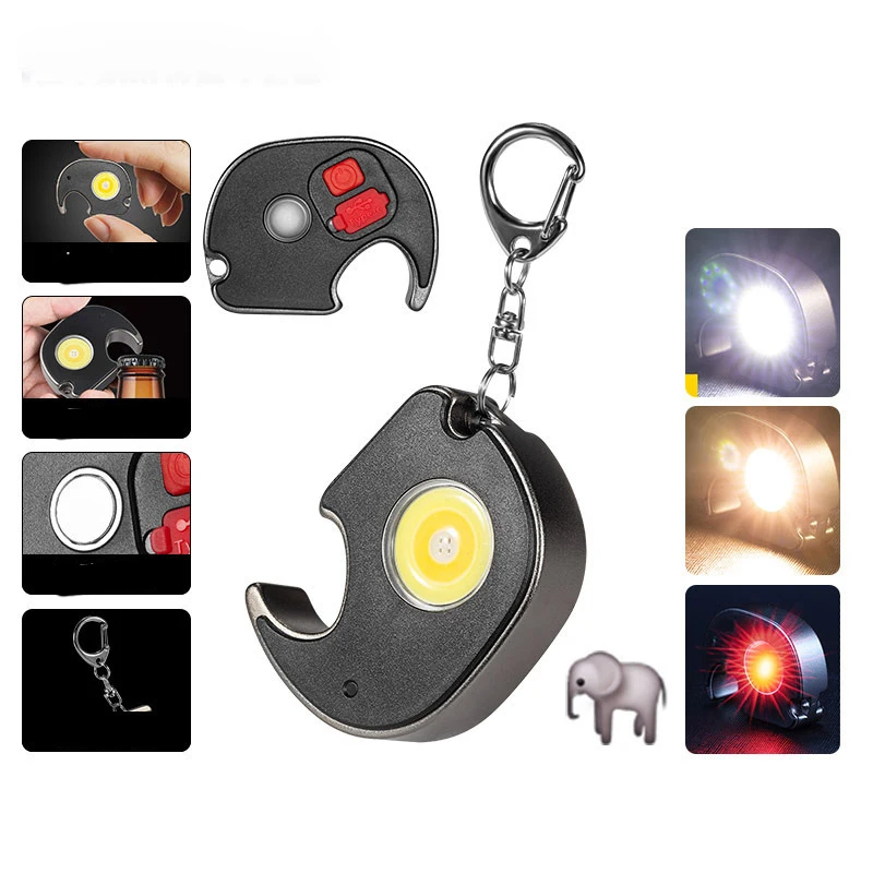 Outdoor Portable EDC Mini LED Keychain Strong Light Multifunctional Flashlight