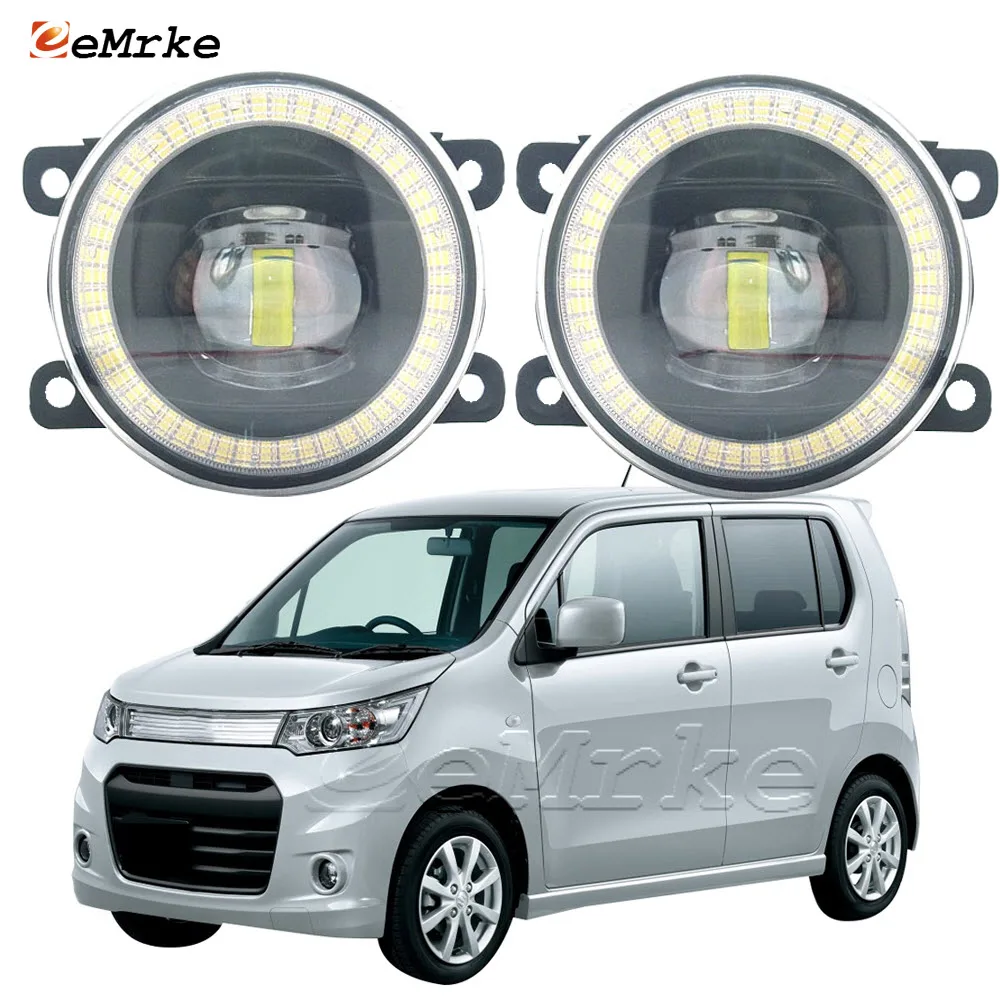 

Car Led Fog Lights Assembly for Suzuki Wagon R Stingray / J Style MH34S 2012-2016 Angel Eye DRL Daytime Running Light Head Lamp