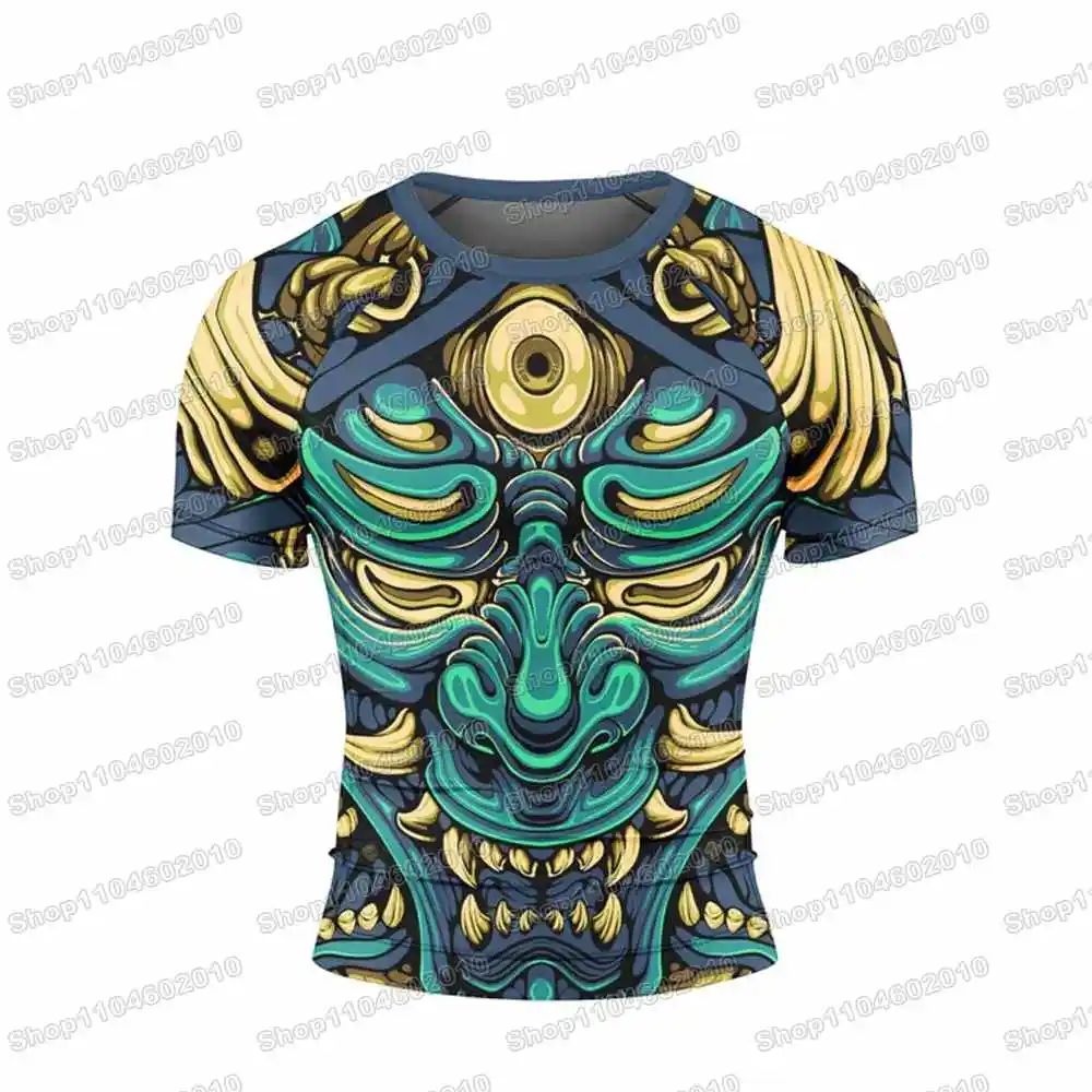Seven Eye Oni Sommer Rash Guards Surfen Jersey Strand Shirts Bademode Tauchen Gym Shorts MMA BJJ Männer Jiu Jitsu Fitness Sets