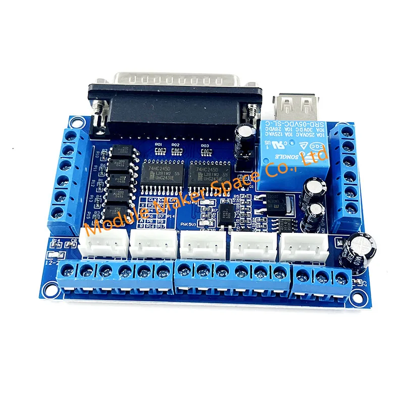 Placa de ruptura CNC de 5 ejes MACH3, módulo controlador de Motor paso a paso, optoacoplador, placa de máquina de grabado aislada, 12V-24V con Cable USB