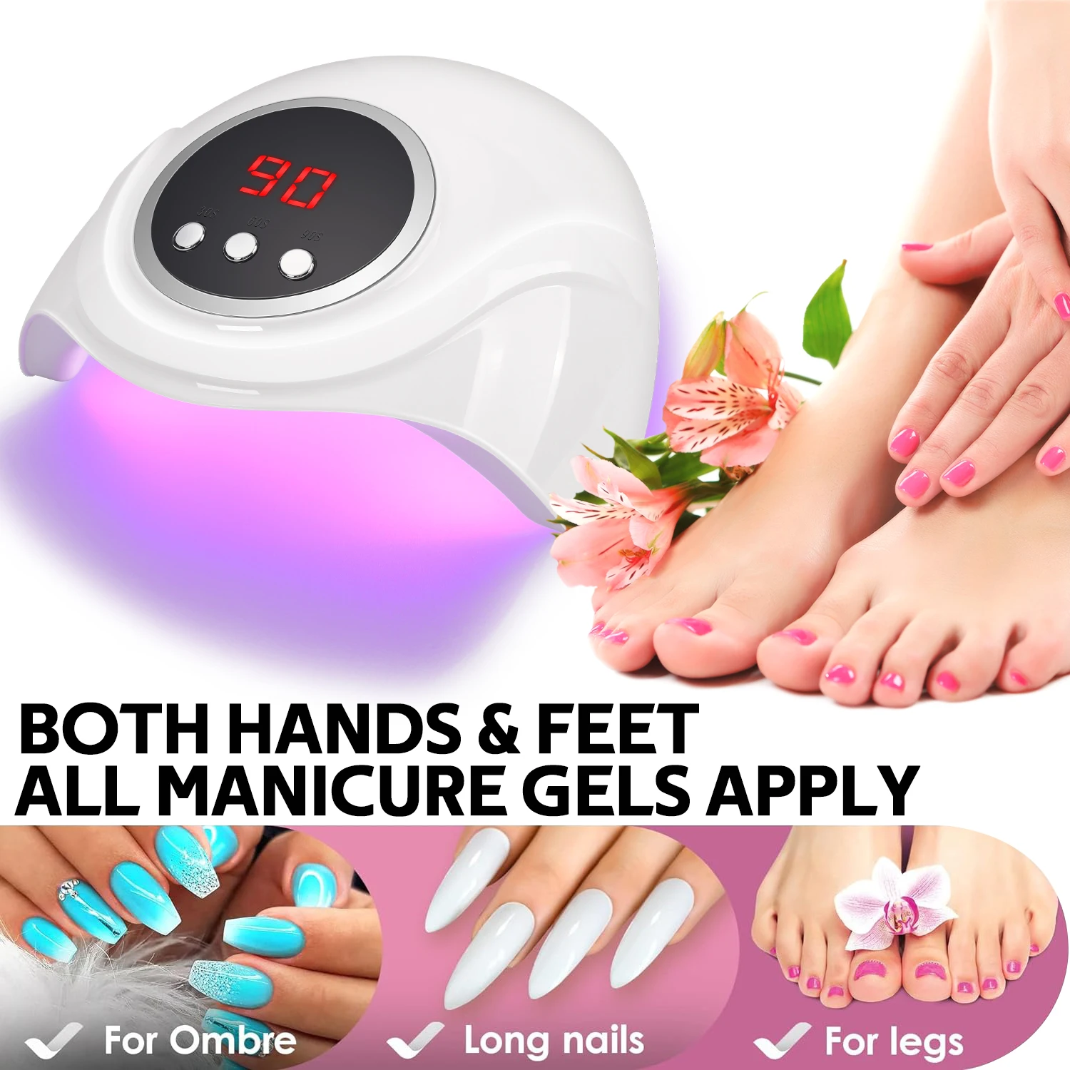 Lampada per unghie UV LED 72W Macchina per asciugare le unghie con rilevamento del movimento 24LED Lampada per asciugatura UV per polimerizzare strumenti per saloni di smalto gel UV