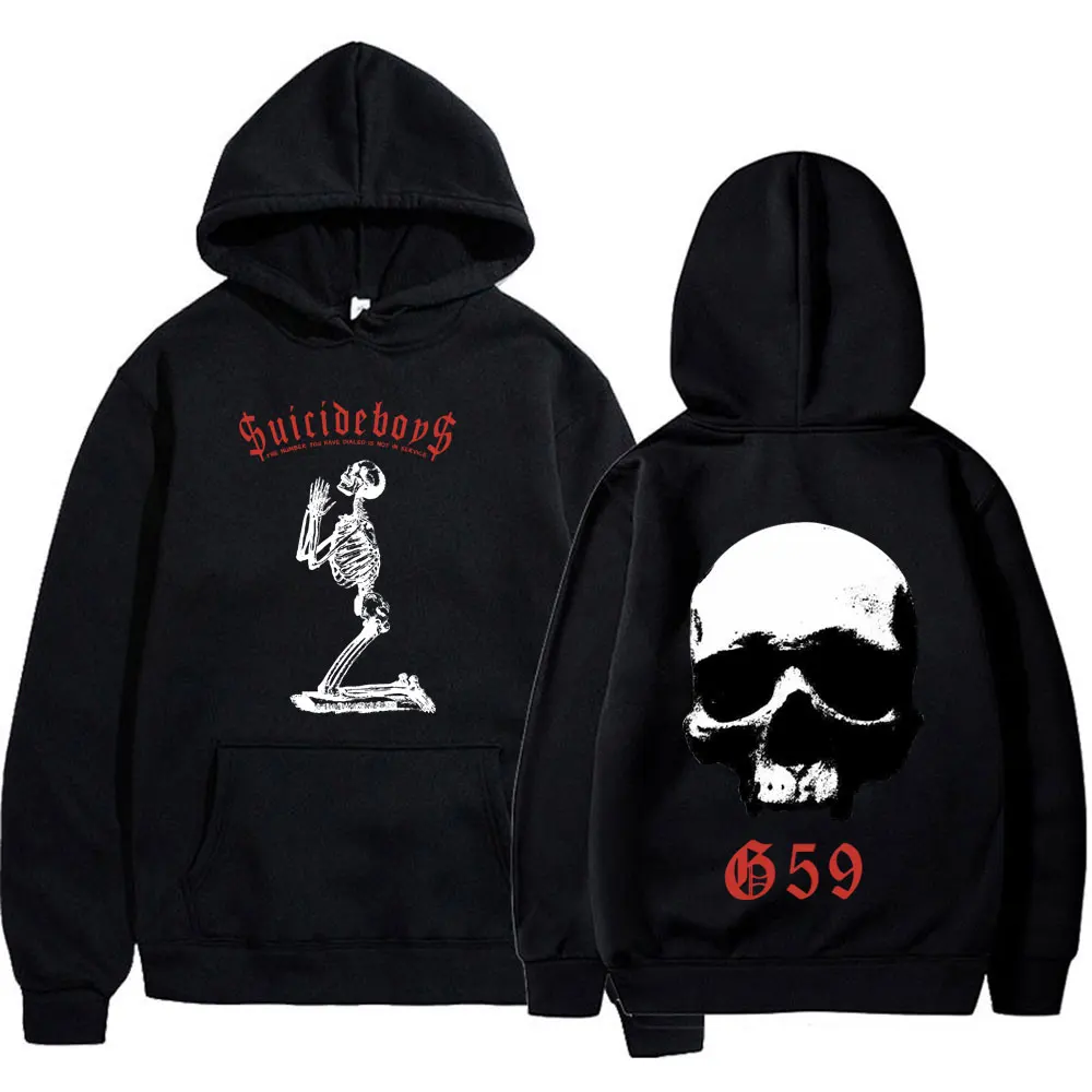 Suicideboys G59 Skeleton Hoodies Men Women Fashion Gothic Vintage Sweatshirts Fleece Warm Long Sleeve Loose Pullovers Streetwear