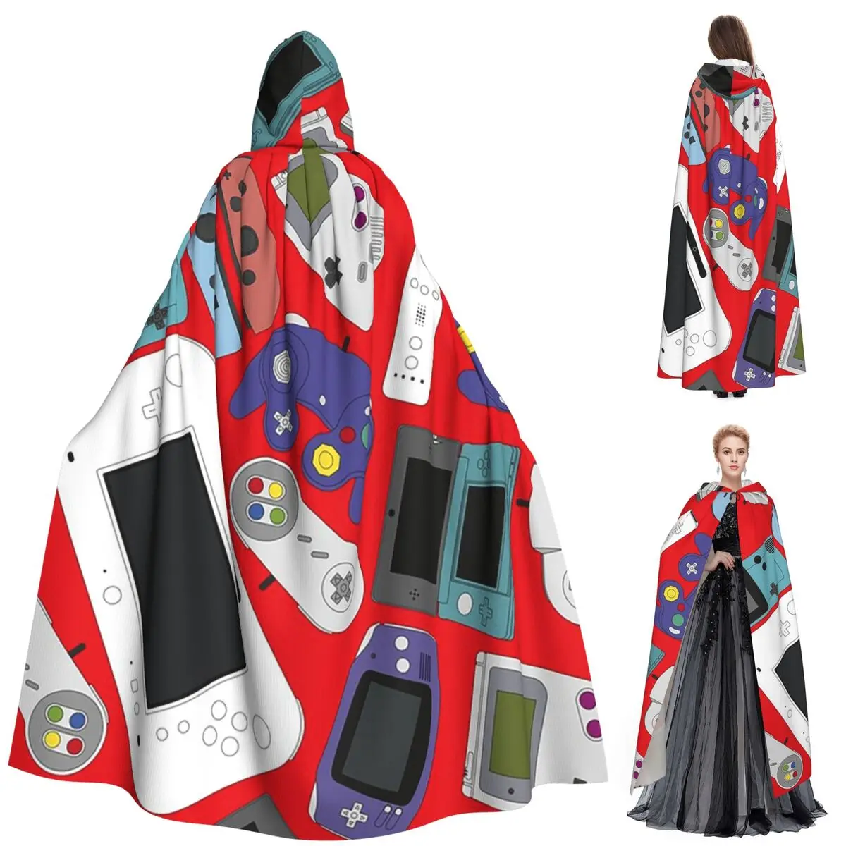

Игровые контроллеры Nintendo длинный плащ с капюшоном ведьма средневековый костюм накидка для косплея Хэллоуин вечеринка для взрослых унисекс