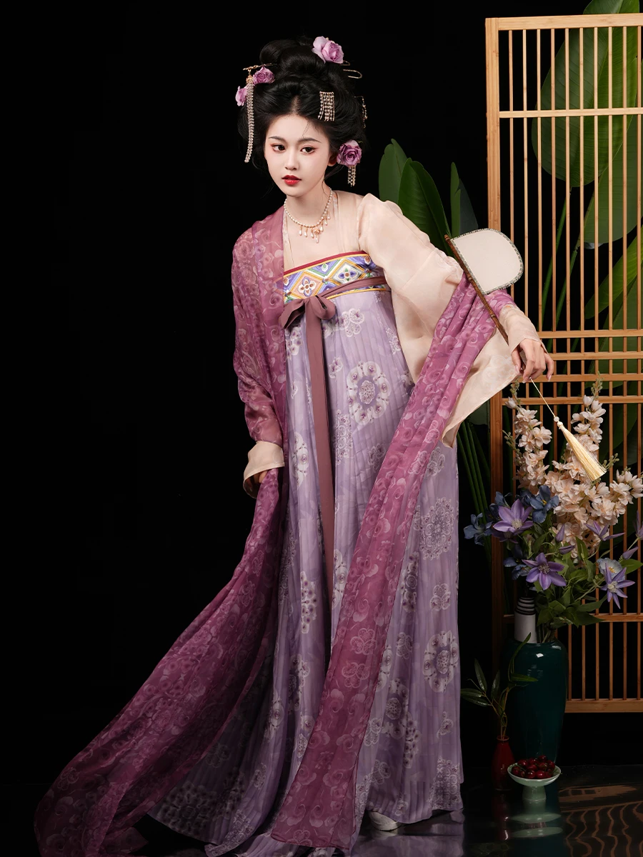 

Anchi Hanfu Большой Свек Удлинение груди Весна Лето Реплика из полиэфирного волокна Sle Dunhuang Tang Period Женская одежда