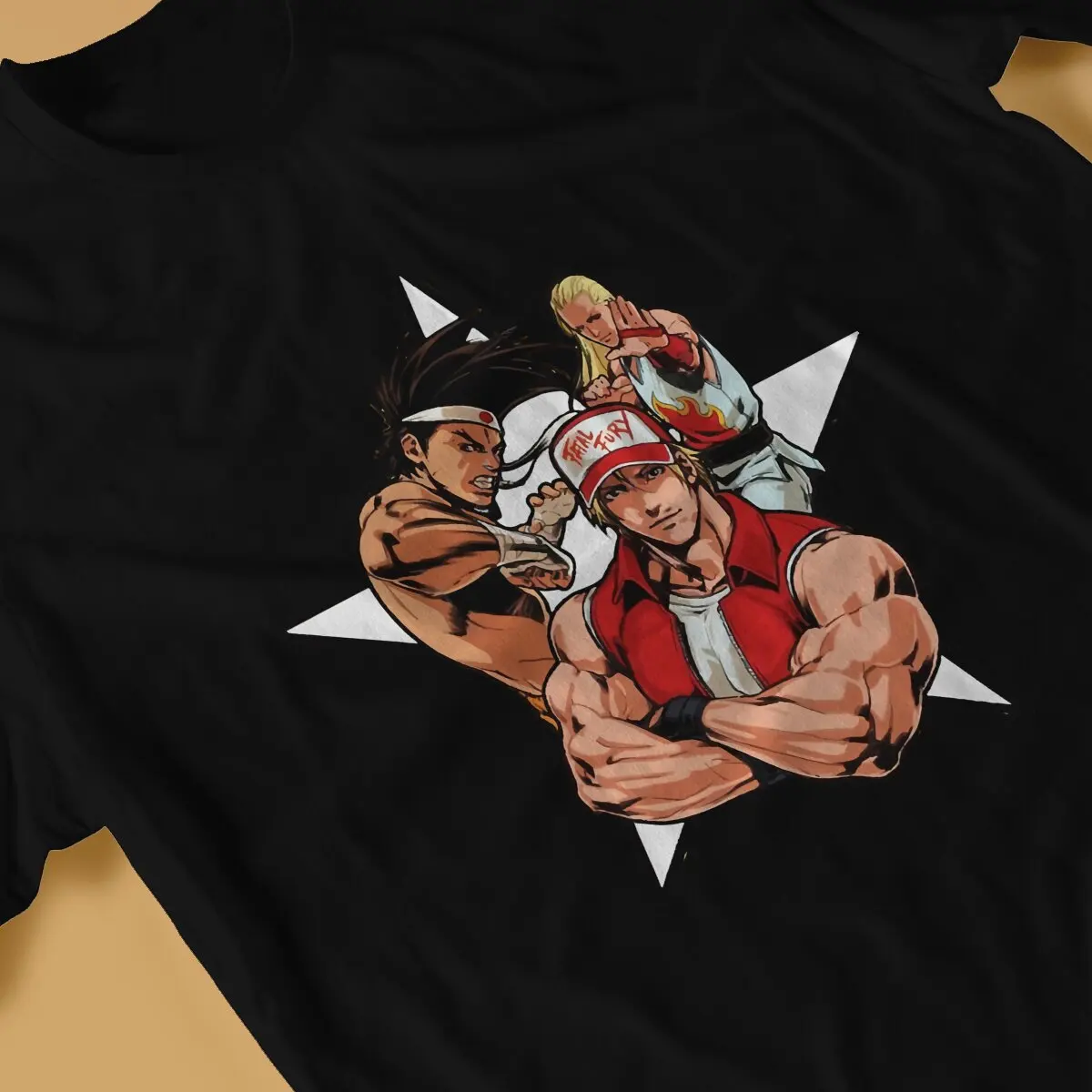 Fatal Fury Team Essential Men T Shirt The King of Fighters Game Vintage Tee Shirt Short Sleeve Round Collar T-Shirts Pure Cotton