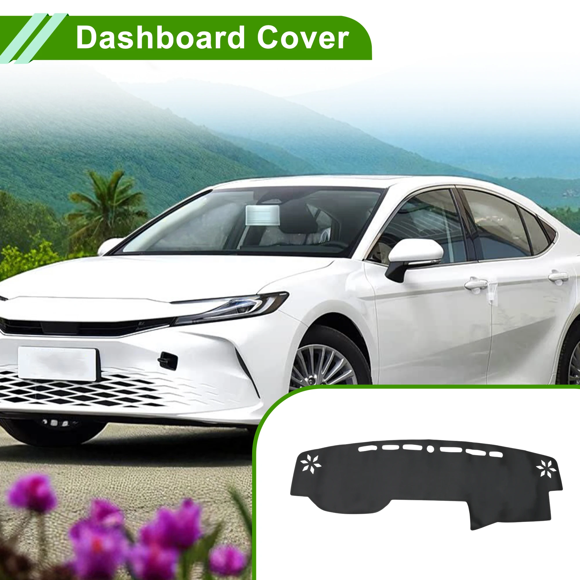 UXCELL غطاء لوحة القيادة لتويوتا 4 عداء 2010-24 داش غطاء حصيرة السجاد وحدة التحكم المركزية داش غطاء حصيرة السيارة الداخلية