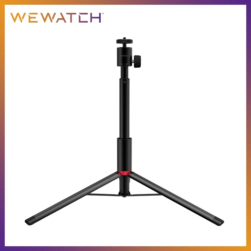 WEWATCH PS201 Adjustable-height Tripod Stand Aluminum Alloy Portable Projector Stand Selfie Stick Tripod with 360° Panorama