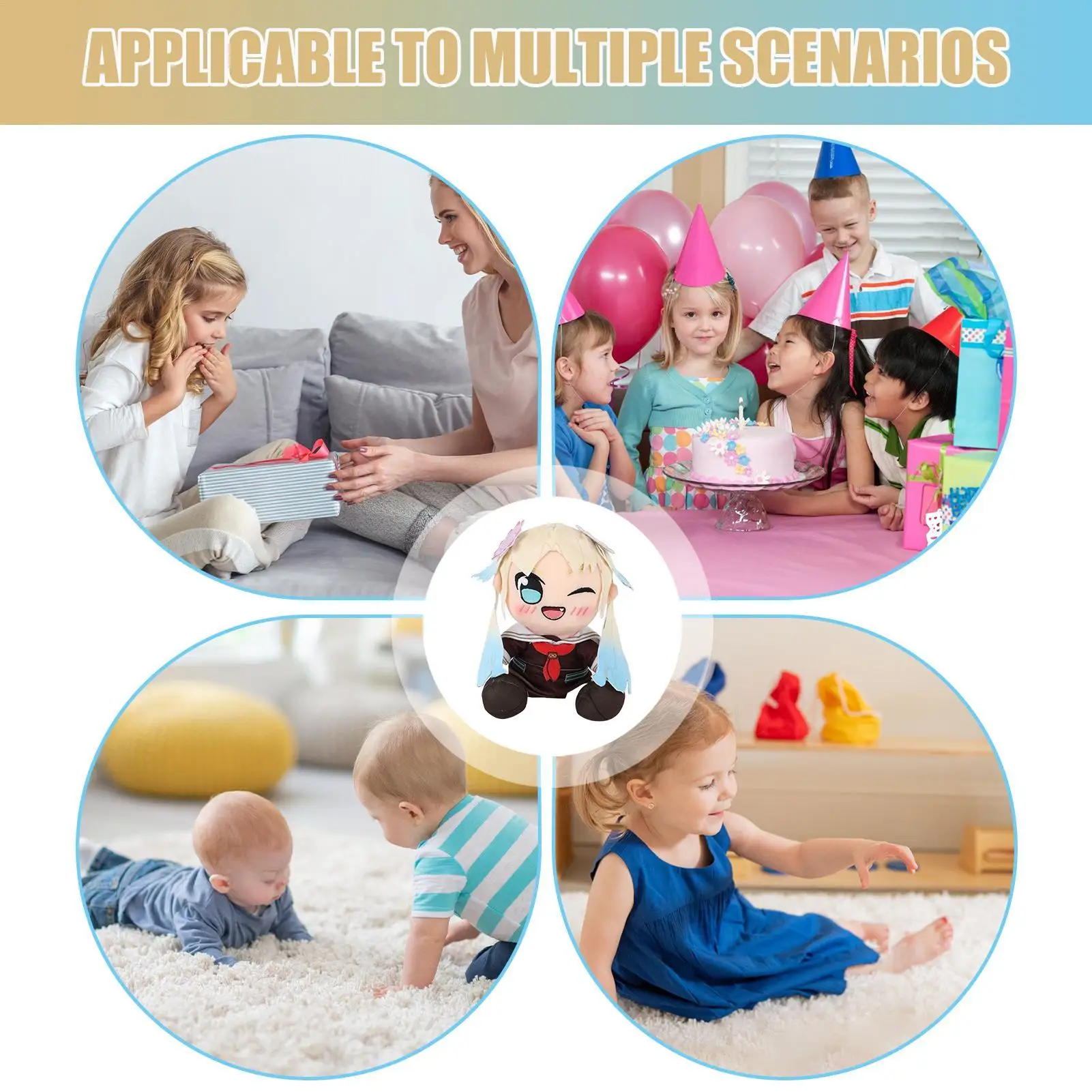 Para Osawa Ruruno muñeco de peluche Anime muñeco de peluche lindo almohada portátil de dibujos animados elegante muñeco de peluche suave para estante hogar escritorio de cumpleaños