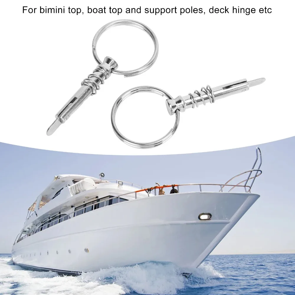 2PCS Reliable 316 Stainless Steel Quick Release Pin Corrosion Resistant Bimini Top Pin Marine Hardware Pin for Boat