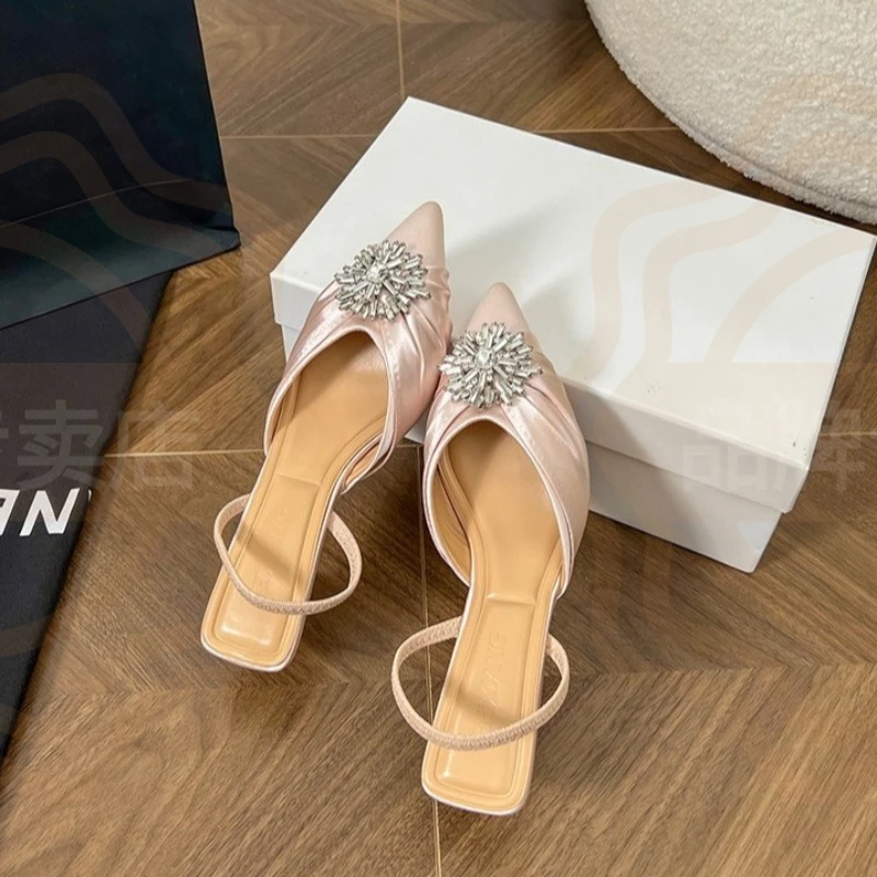 Luxury Womens Shoes Exquisite Rhinestone Flower High Heel Sandals for Woman Elegant Wedding Shoes Designer Shoes Sandalias Mujer