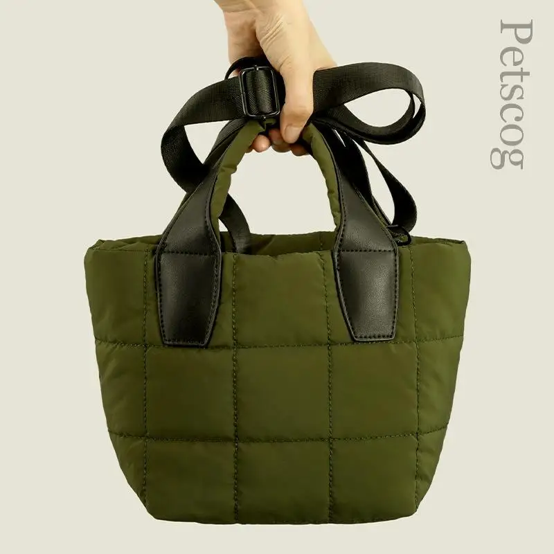 Designer Quilted Puff Sport Tote Bag Women Space Cotton Winter Warm Bucket Handbags Ladies Fashion Crossbody Shoulder Bags