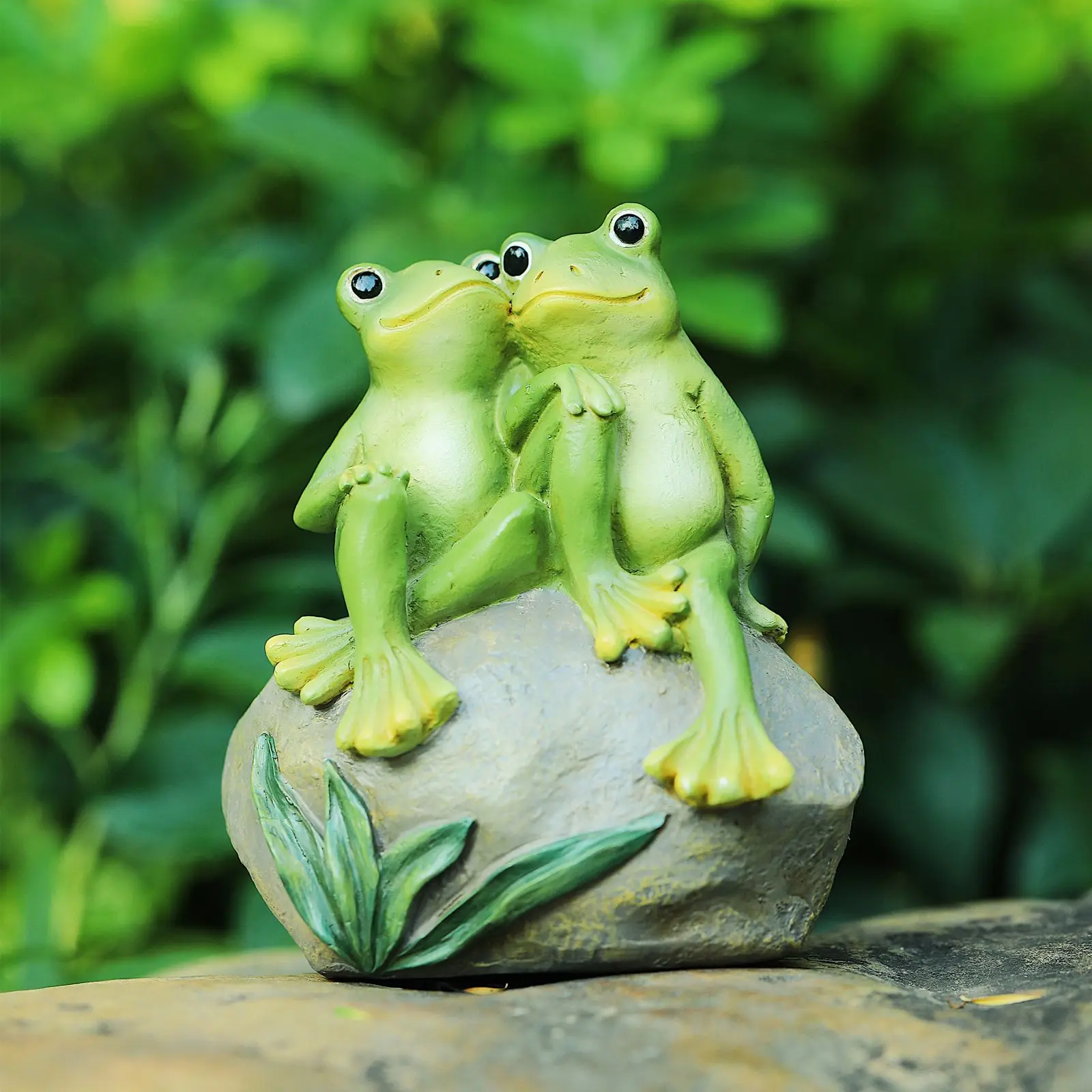 B62B-Lover Frog Decor Garden Frogs Couple Statues Romantic Resin Animal Figurine Frog Stuff Outdoor Lawn Accessories