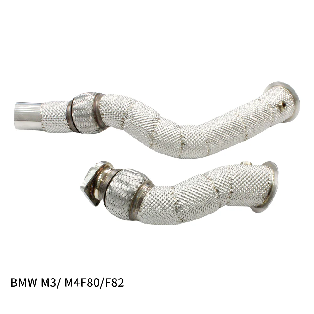 Mit Free Flow Downpipe für Bmw M3 M4 F80 F82 Hochwertige Isolationsschicht 304 Edelstahl Auspuff Fallrohr Auspuffrohr