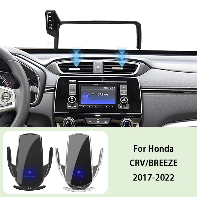 

Car Phone Holder Screen Panel Fixed Base For Honda CRV BREEZE 2017-2022 Car Mobile Phone Wireless Charging Mount Accessories