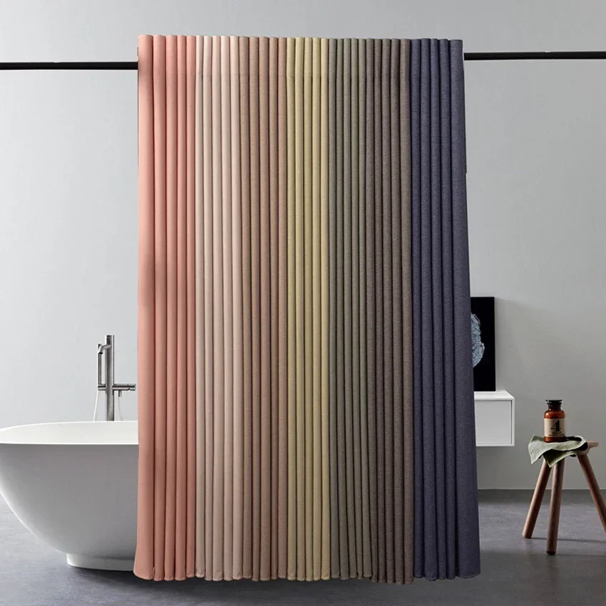 

Thick Imitation Linen Shower Curtain Polyester Waterproof Shower Curtain Bath Curtains For Bathroom Bathtub Large Bathing Cover