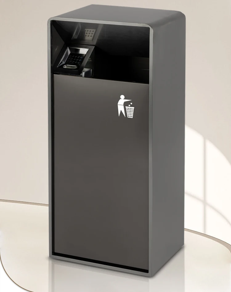 Outdoor stainless steel classification trash can Commercial property Hotel lobby Vertical ashtray Integrated peel box