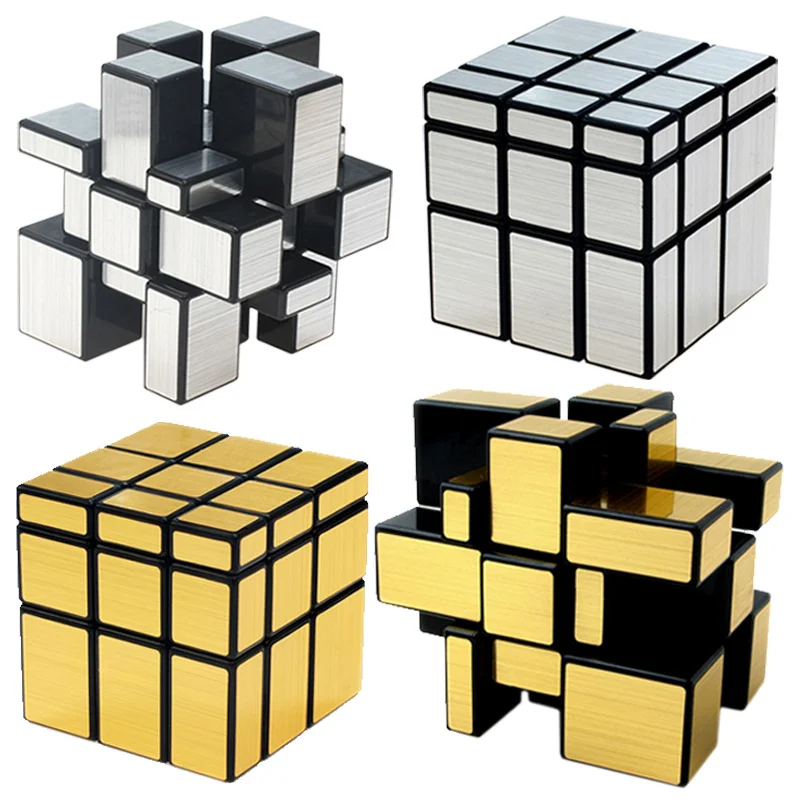 Cubo a specchio 2x2 3x3 Cubo antistress in oro e argento Forma speciale Cubo di velocità Giocattolo puzzle Puzzle per bambini Giocattolo regalo