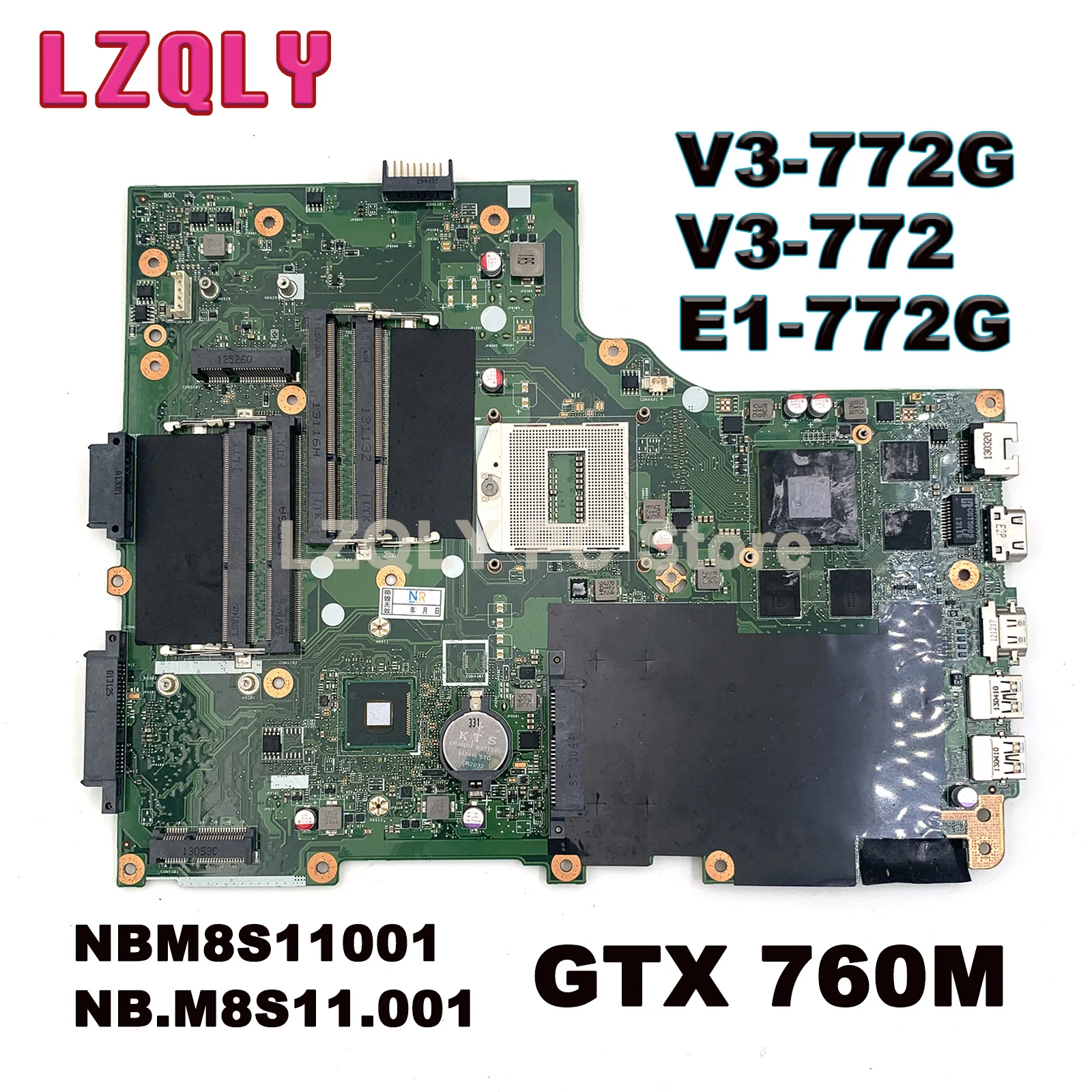 

For ACER Aspire V3-772G V3-772 E1-772G Laptop Motherboard VA70HW NBM8S11001 NB.M8S11.001 GTX 760M GPU Mainboard