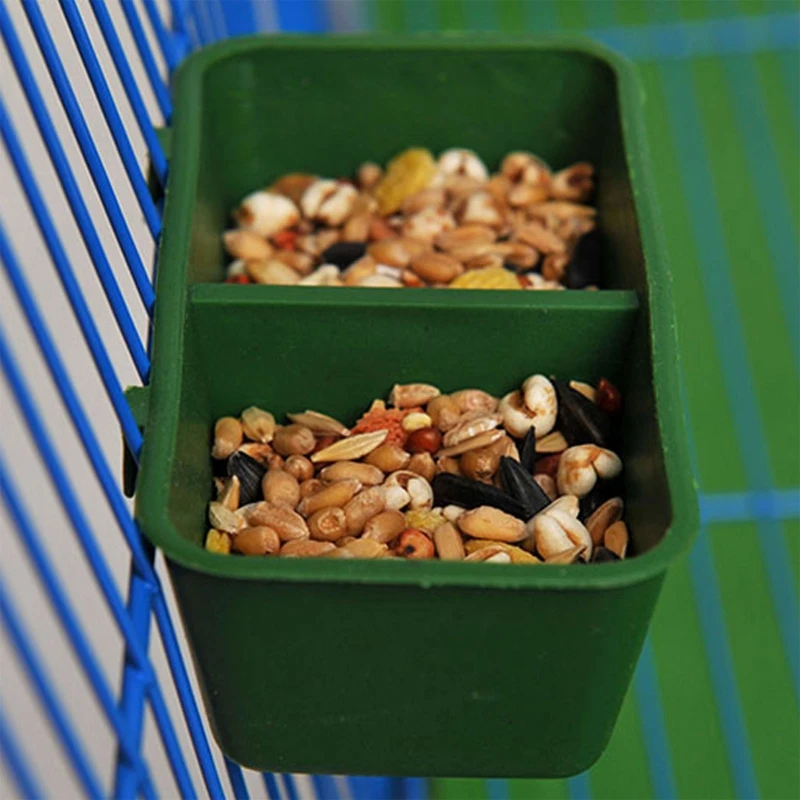 Comedero para pájaros, diseño combinado 2 tazas, vasos agua potable para pollos, codornices, cuencos comida colgantes