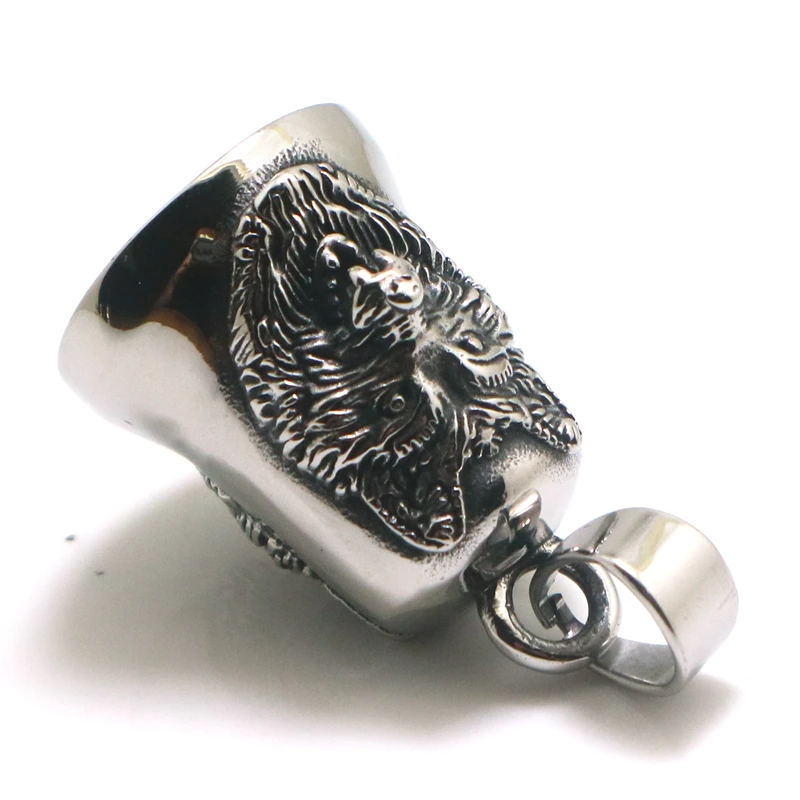 Unisex 316L Stainless Steel Cool Wolf Bell Newest