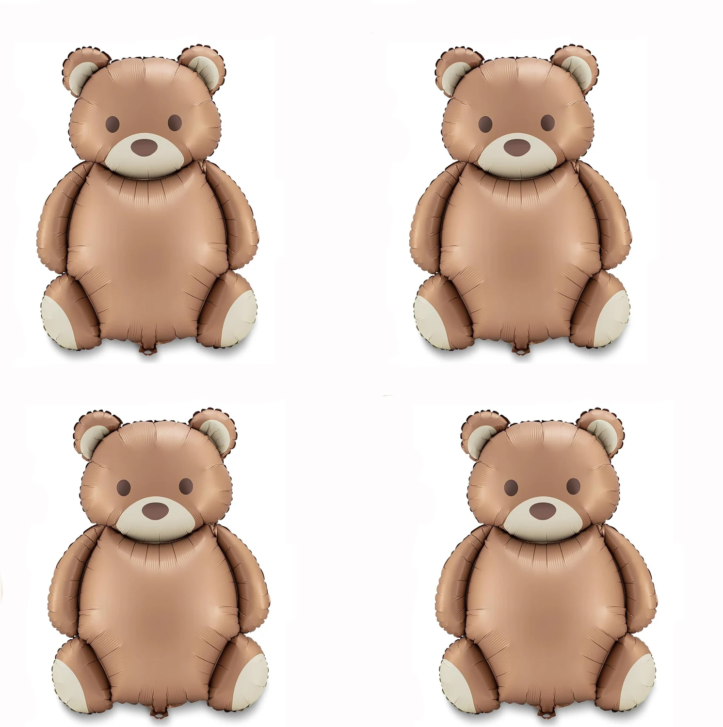 4pcs cartoon shaped frosted teddy bear aluminum film balloon for boys birthday party decoration and one-year commemorative decor