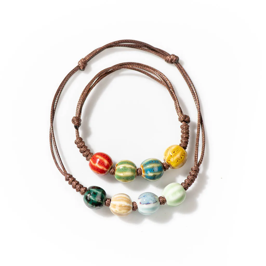 Handmade Ceramic Retro Style Beads Adjustable Size Bracelet Wholesale Gifts Low Price Items Wholesale 1H504