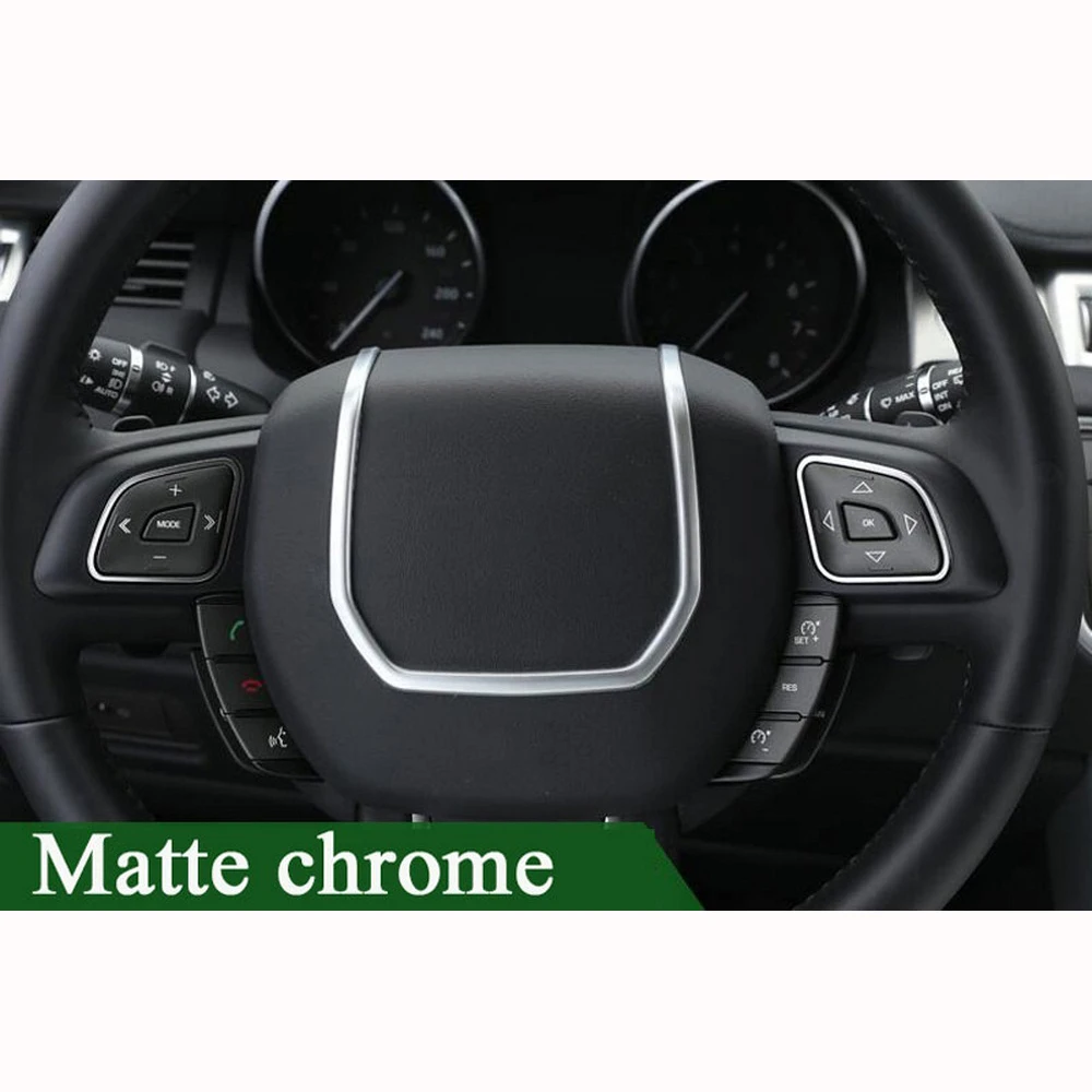 Car Steering Wheel Strip Cover Trim Stickers for Land Rover Range Rover Evoque 2012-2017 ABS Chrome Car Styling Interior