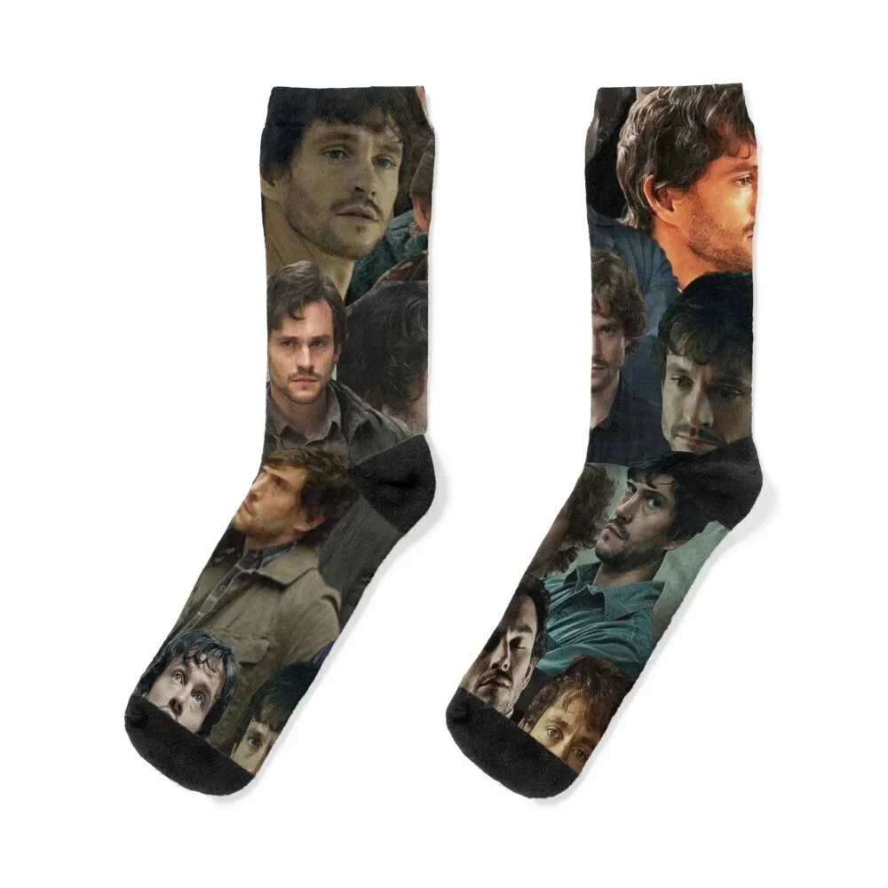 will graham photo collage Socks bright garter hip hop luxury Non-slip Socks Women Men's