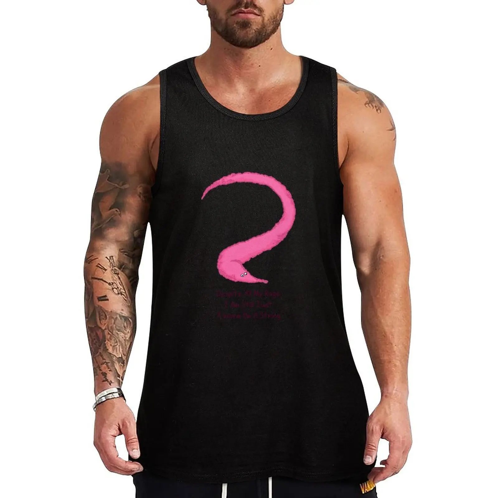 

Worm With Butterfly Strings Tank Top gym shirt man sexy clothes men anime gym Top summer