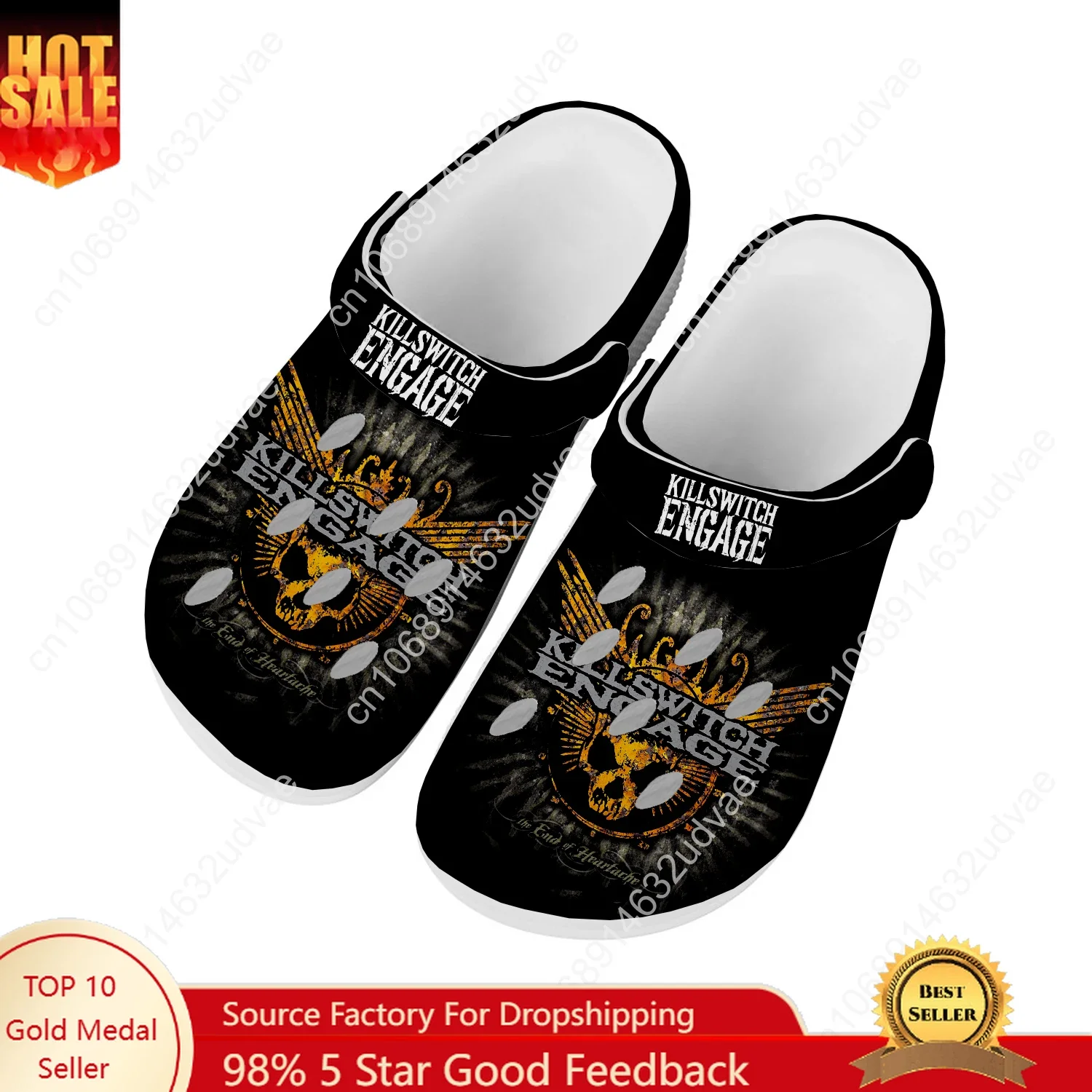 

Killswitch Engage Water Shoes Mens Womens Comfortable Fashion Home Garden Clogs Customizd Sandals Beach Breathable Hole Slipper