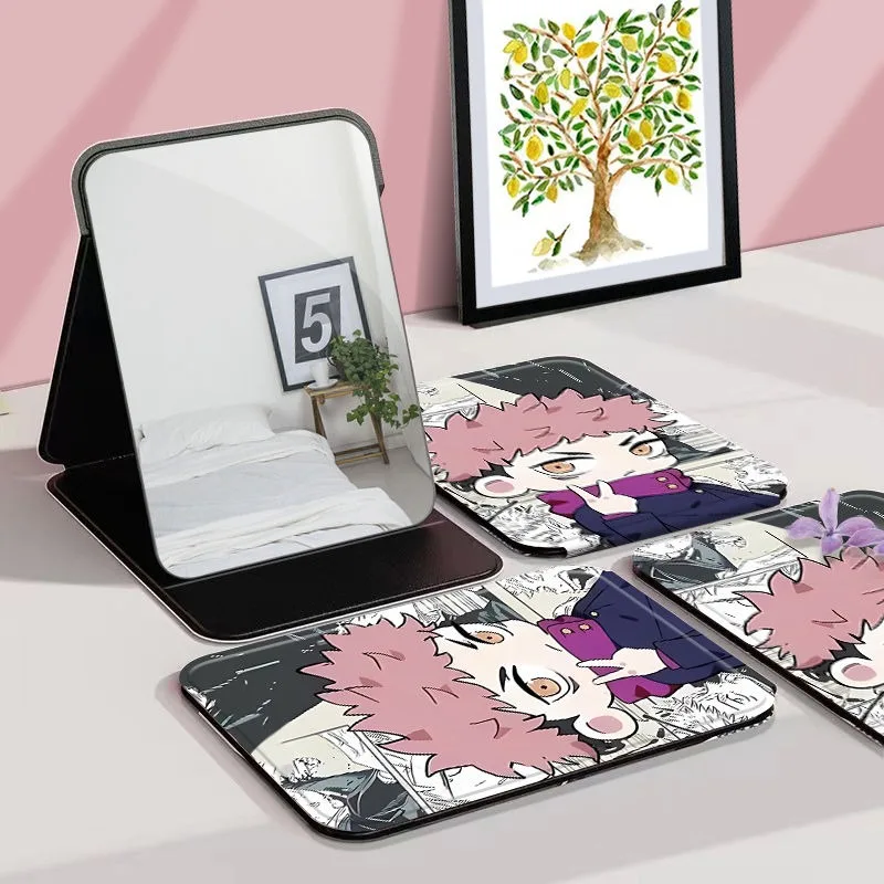 22/17/15cm Jujutsu Kaisen, opvouwbare enkelzijdige make-upspiegel, anime schattig, draagbaar reizen, mini licht compact, rechthoekig