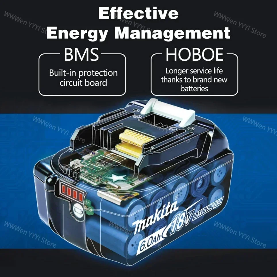 100% original Makita 18V 6.0Ah Rechargeable Battery Makita 18V BL1830 BL1830B BL1840 BL1840B BL1850 BL1850B Power Tools Battery