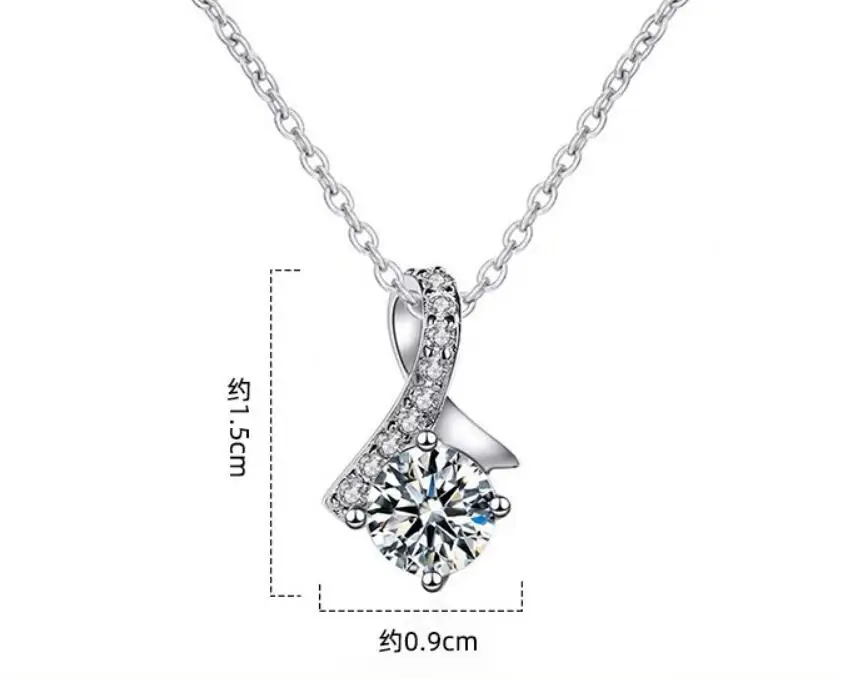 3.1ct Natural Blue Topaz 925 Sterling Silver Fish Tail Pendant Necklace for Woman Gemstone Statement Jewelry 45cm Chain