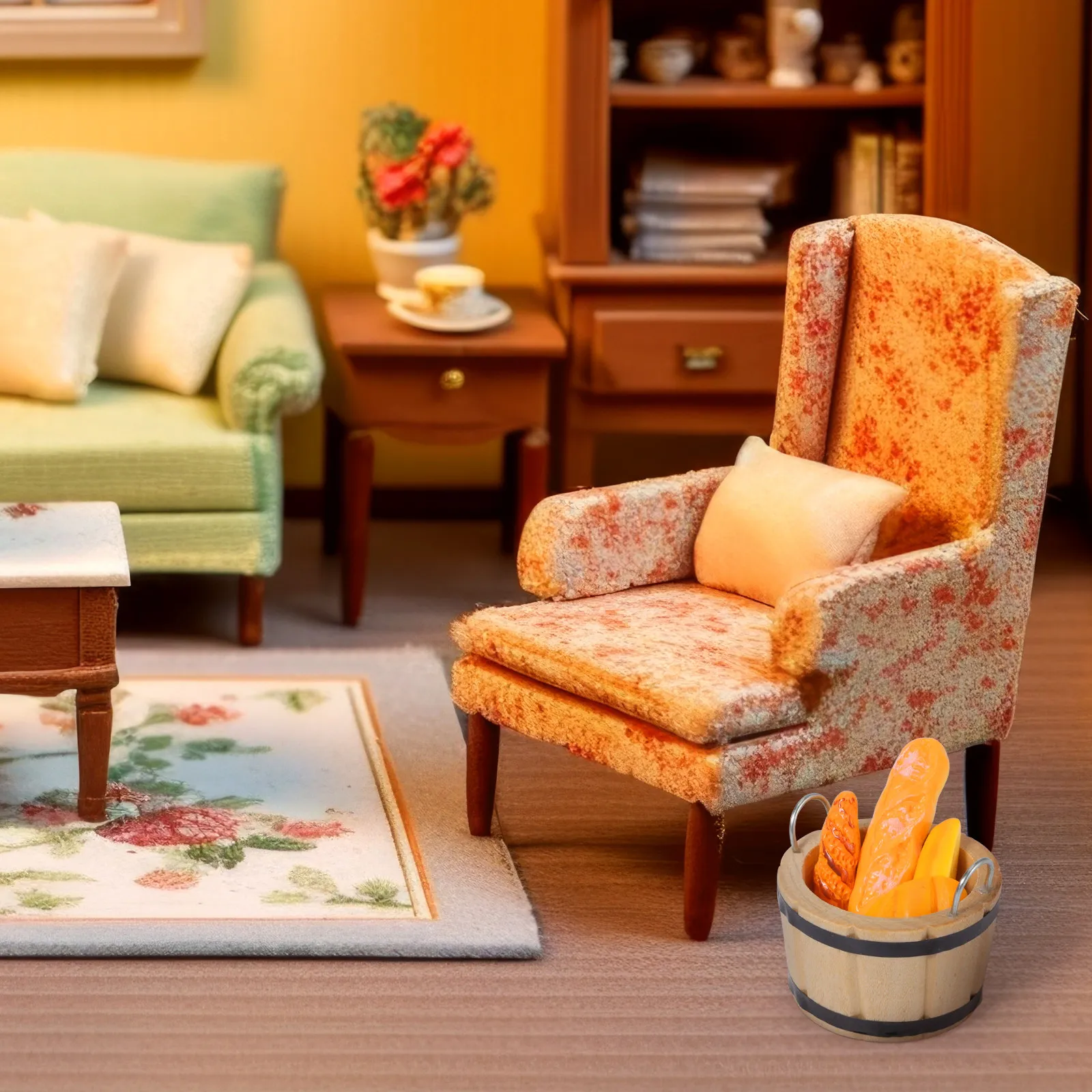 

4Pcs Miniature Buckets Mini Wood Barrel Decoration Dollhouse Accessory Miniature Scene Ornaments Photography Prop