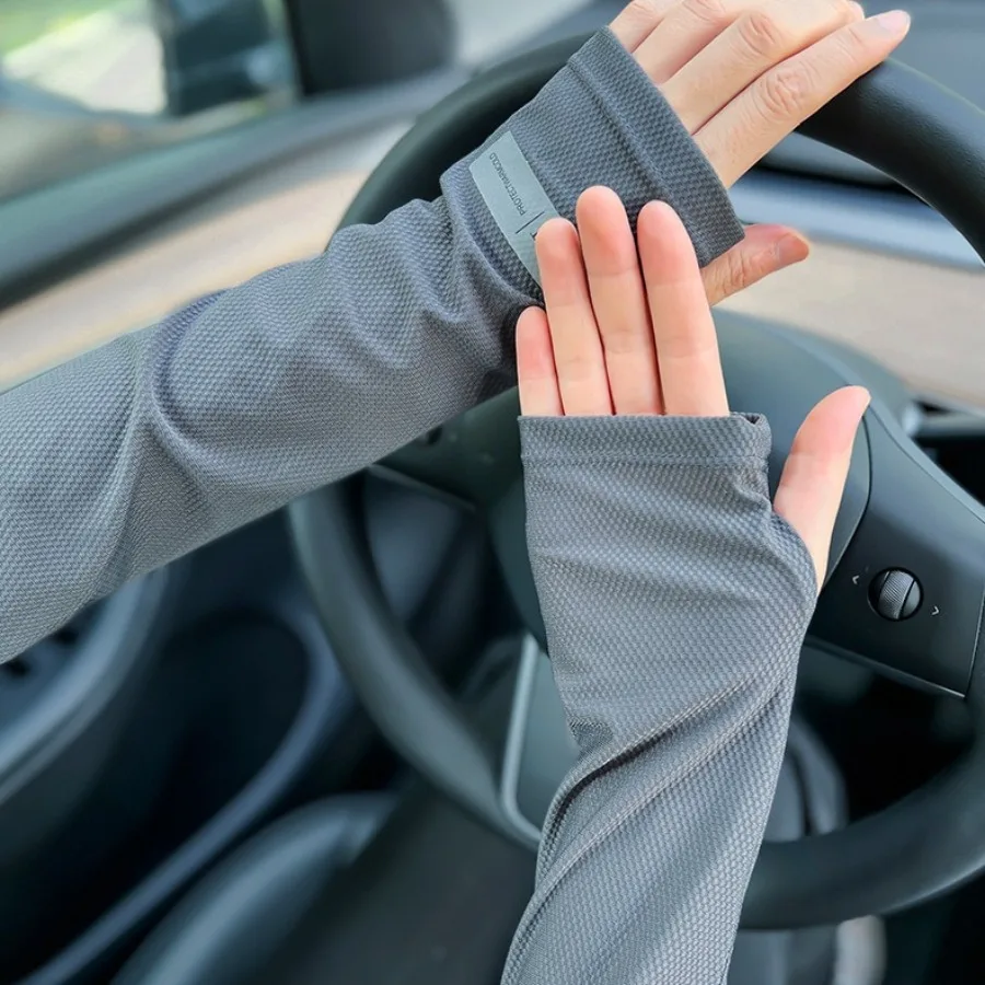 Manches Anti-coup de soleil glacée, bras solaire Uv d'été pour femmes, Protection solaire de conduite, manches longues Anti-UV, manches de cyclisme amples