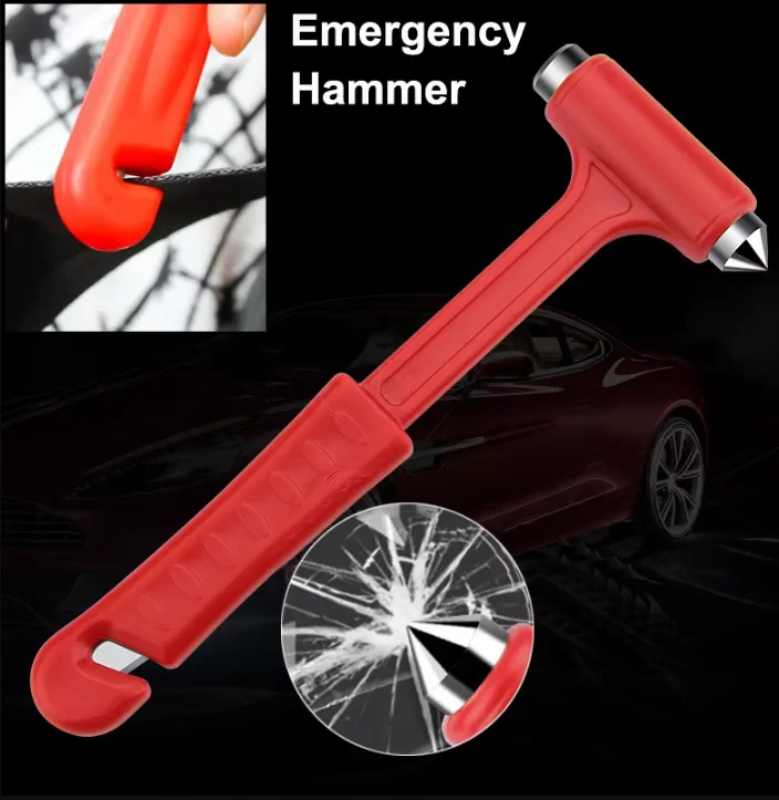 2 in1 Car Safety Hammer Window Breaker Seat Belt Cutter Multifunction Emergency Escape Tool Automobile Safety Life-saving Hammer