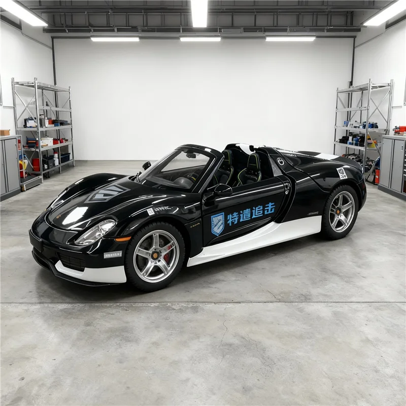 1:24 Porsche 918 Spyder versión de marca compartida modelo de coche deportivo de aleación Diecast Metal coche de carreras modelo de vehículo sonido luz niños juguete para regalo