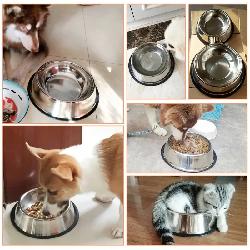 Quality Paw Stainless Steel Pet Dog Bowl Feeder Skidproof Anti-ant Shape Cat Dog Bowls Food Accessories Pet Supplies