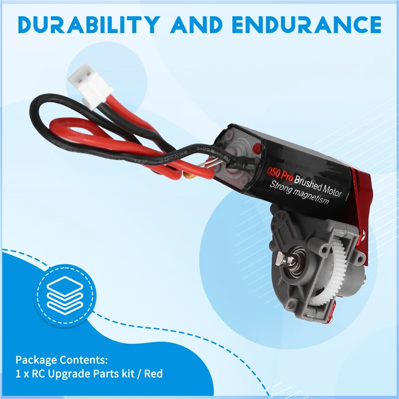 Hot-Helical Gear Complete Transmissie Met 050 Brushed Motor 50 T Voor 1/24 RC Crawler SCX24 AX24 Upgrade