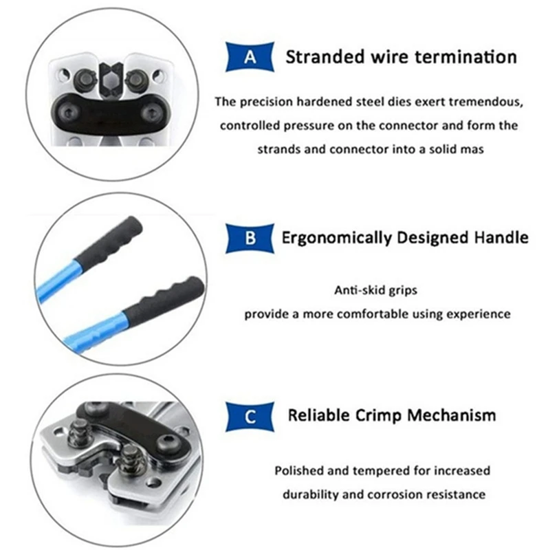 1Set HX-50B Wire Clamp Bare Terminal Clamp Includes 1 Wire Clamp And Complete Accessories Aluminum