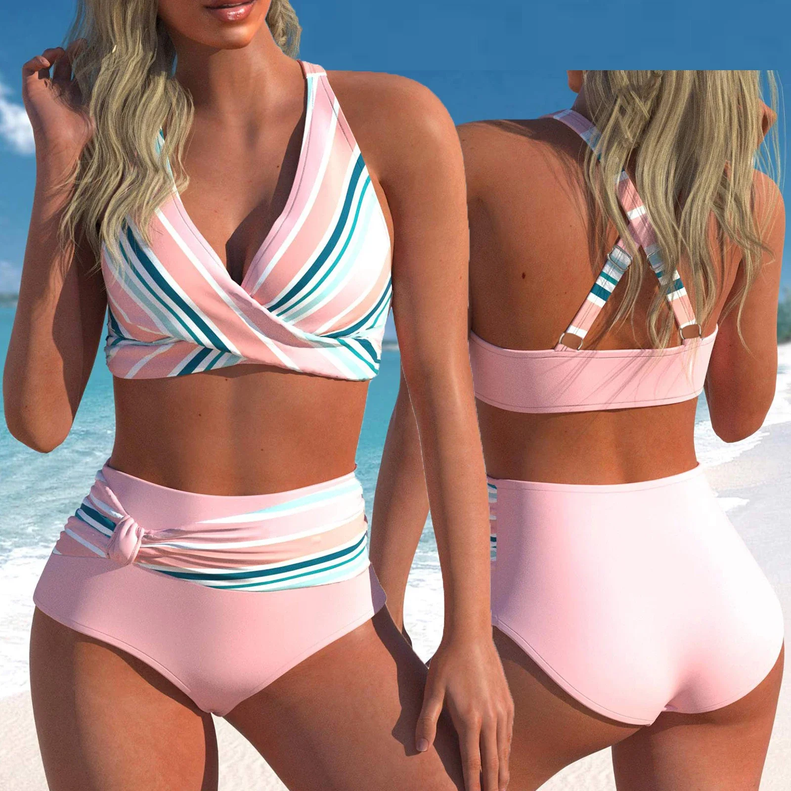 2023 neue Strand bade bekleidung Sommer Damenmode Tankini Bade bekleidung Modedesign bedruckte Bade bekleidung Damen zweiteiliges Set Monokini