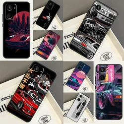 Japan JDM Sport Car Cover For Realme 10 Pro Plus 8 9 GT Neo 5 3 2 Pro 3T 2T C11 C21 Y C30 C31 C33 C35 C55 Case