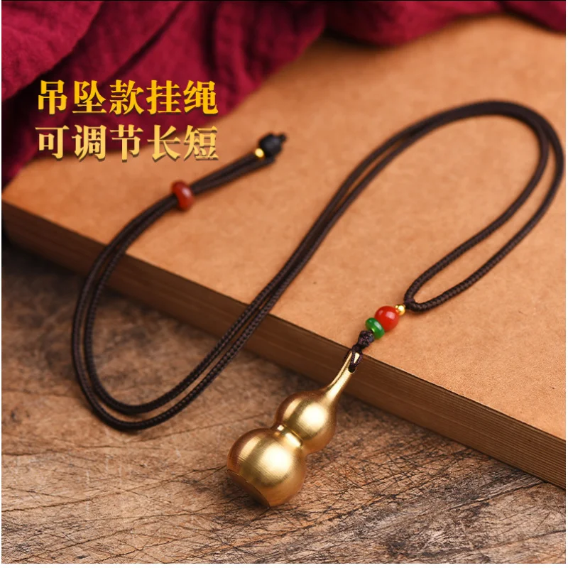 Cinnabar Copper Gourd Hollow Pendant Small Calabash Keychain Accessory For Men And Women Bag Chamrs Safe Amulet Bag Chamrs