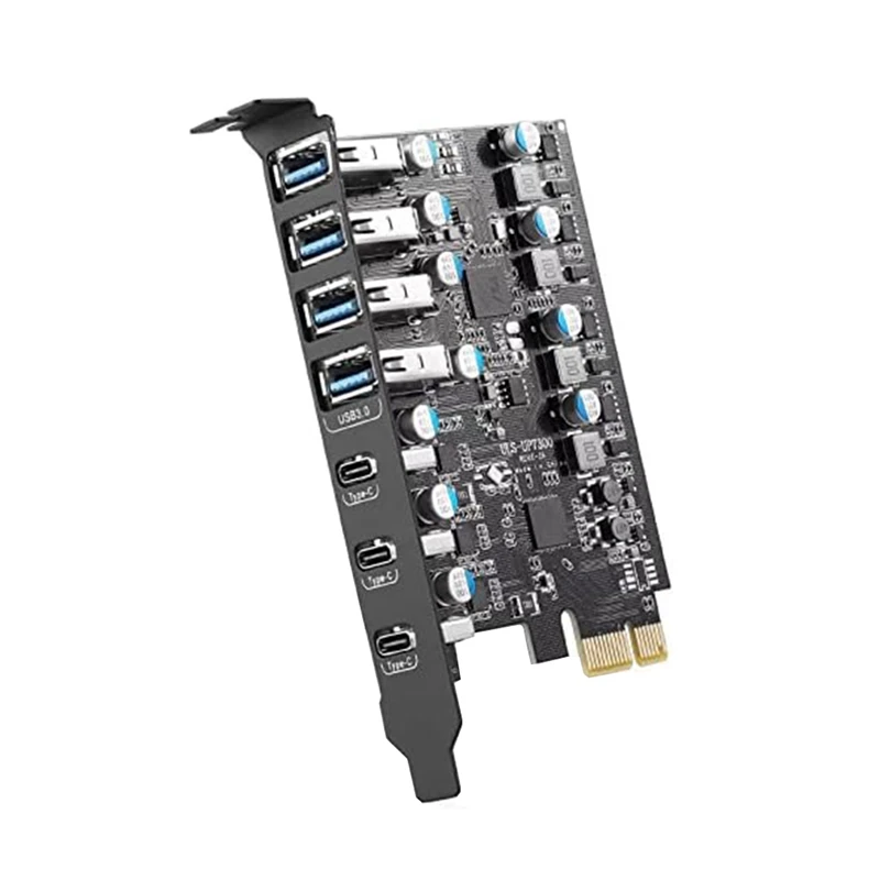 

2 шт. 7-портовая карта расширения PCI-E к USB 3.0, конвертер карты расширения PCI Express для настольных ПК, для Win/Linux/Etc