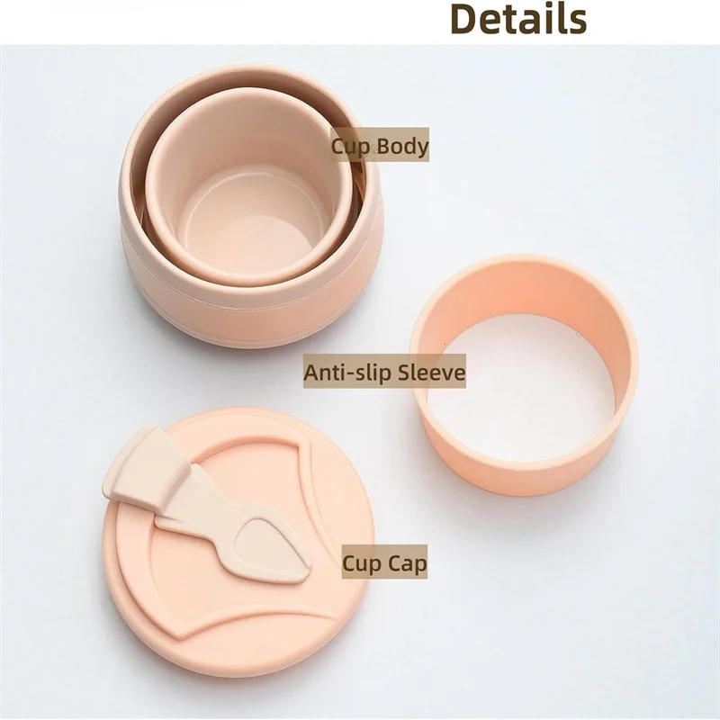 Garrafa De Água Dobrável De Silicone Retrátil, Copo Resistente A Alta Temperatura, Viagem Ao Ar Livre, Esporte, 350 ml, 500ml
