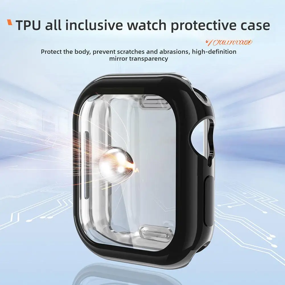 Casing TPU lembut untuk jam tangan Apple seri 10, pelindung layar arah penuh, penutup Bumper untuk jam tangan Apple seri 10