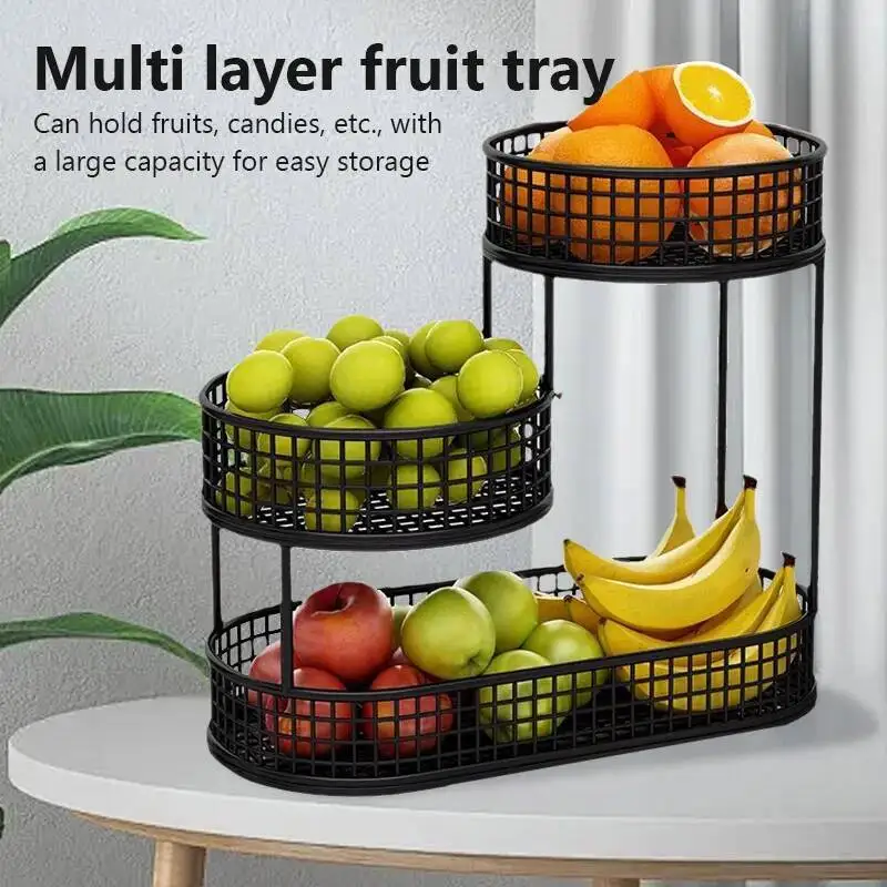 

Multi-Layer Fruit Basket Vegetable Shelf Stackable And Removable Kitchen Storage Rack Snack Tray For Tea Table